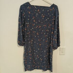 GAP Navy Floral Long Sleeve Dress